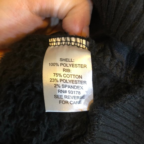 Teddy Sherpa WorkShop brand cozy Black half zip - Picture 9 of 13